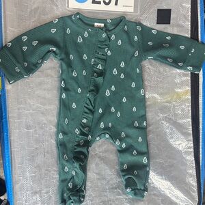 Green Kids One Piece with Tree Pattern